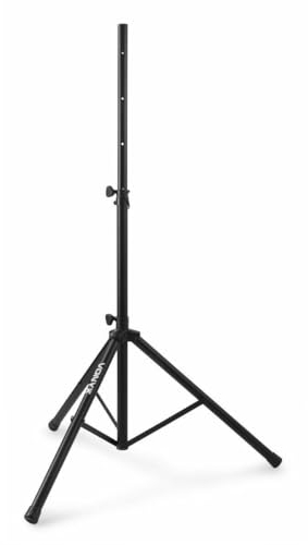 Vonyx LS01 Pied d'Enceinte Pliable, 5 Hauteurs Réglables (1,8m Max.), Insert 35mm, 30 kg Max