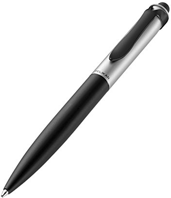 Pelikan 929679 Stola II Drehkugelschreiber mit Touchpad Spitze in Röhrenetui, schwarz/silber