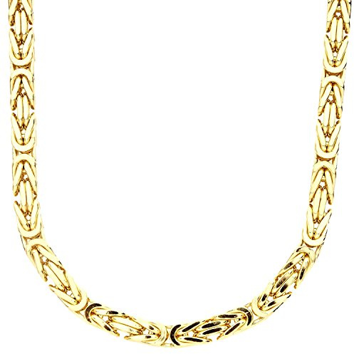 .iced-out. Sterling 925er Silber Königskette - BYZANTIN 6x6mm gold