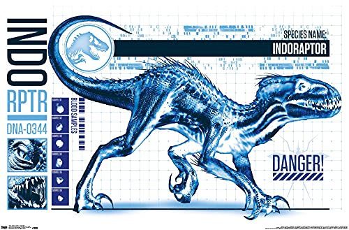 Trends International Jurassic World: Fallen Kingdom – Indo-Raptor Wandposter, 56,8 x 86,4 cm, ungerahmt