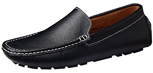 Jamron herr fuskläder snygga mockasintofflor Penny Loafers, Svart, 41.5 EU