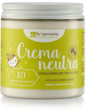 La Saponaria | Crema Base Neutra Orgánica DIY 250ml, Personalizable para Rostro, Cuerpo y Cabello, Hidratante Natural Vegana, Ideal para Cosmética Casera y Piel Sensible
