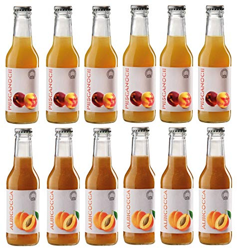Mariangela Prunotto Azienda Agricola Prunotto Mariangela- 6 Bottiglie Smoothie Di Albicocche 200 Ml + N. 6 Bottiglie Smoothie Di Pesche 200 Ml, Originale