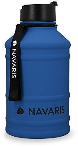 Navaris Gourde de Sport 2,2L - Bouteille d'eau pour Entraînement Musculation Running Fitness Yoga Foot - Légère et sans BPA - Homme Femme Enfant