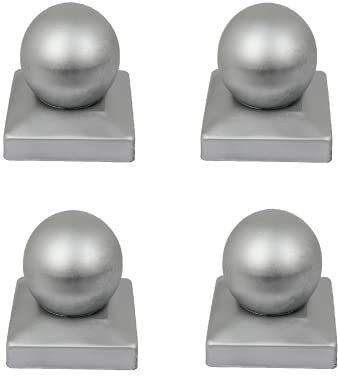 GeZu Impex® Tappo per palo zincato a caldo Set di 4 71 x 71 mm palla cappello pali tappi protezione legno