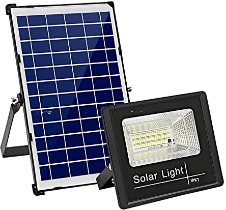WKZ Faro Pannello Solare 300w 400W 600W 800W 1000W 1200W 1500W, Faretto Solare LED con Display di Ricarica+Telecomando+Filo di Rame da Cinque Metri,luci Solari Giardino(Size:800W)