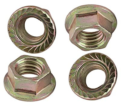 CONPHERON M12 Tuerca de Brida Dentada Tuerca de Bloqueo Hexagonal de Brida de Acero al Carbono Galvanizado,M12, 6 pcs
