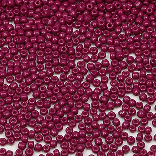 Bala&Fillic Magenta Farbe 3mm Perlen zum Auffädeln 3600Stücke/100Gramm,8/0 Glasperlen zur Herstellung Schmuck, Armbändern, Halsketten und Ohrringen(Magenta)