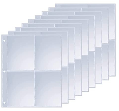 Herritozl Sammelkarten Hüllen 480 Taschen - 60 Seiten Pro 8-Taschen Folien | Neutrale Sammelhüllen, Geeignet für Eine Vielzahl von Ringbüchern Sammelmappe für Spielkarten zum Sammeln und tauschen