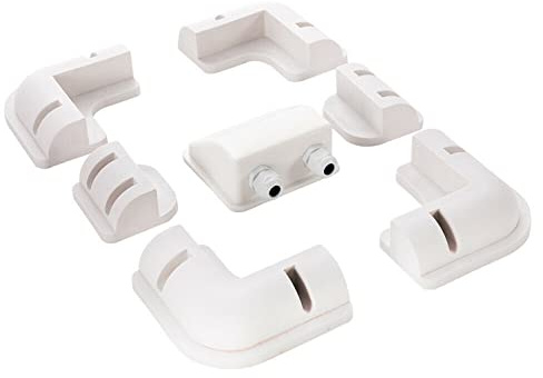 DEYMU Juego de 7 soportes de montaje de panel solar rectangulares blancos para RV, barcos, caravanas, autocaravanas (blanco)