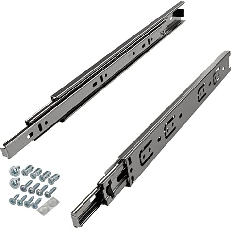 SOTECH 4 Paar Vollauszüge KV-25-H35-L500-NF-MS 500 mm Traglast 25 kg | Schubladenauszug Standardausführung inkl. Schraubenset
