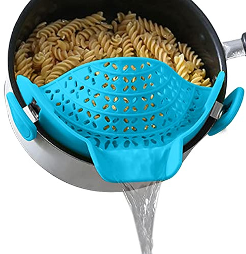 Fulenyi Schnappsieb aus Silikon, Nudelsieb Aufsatz zum Einhängen in Topf, Pfanne & Schüssel, Spülmaschinenfestes Küchensieb, Abtropfsieb als perfekte Abgießhilfe für Nudeln, Gemüse,