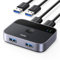 UGREEN Switch USB 3.0 5Gbps KVM Switcher 2 Puertos para 2 PC 2 Entradas 2 Salidas Aluminio para Teclado Ratón Disco Duro Externo Impresora Escáner 2 Cables 3.0 Incluidos