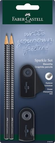 FABER-CASTELL - Bleistifte Set Sparkle mit Spitzer und Radiergummi