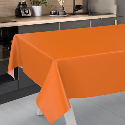 ANRO Wachstuch-Tischdecke Tischdecke abwaschbar Wachstuch Garten-Tischdecke Outdoor Indoor 180x100cm Schnittkante Orangen Wachstuchtischdecke Wachstischdecke wasserabweisend Gartentischdecke