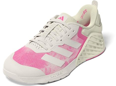 adidas Womens Dropset 3 Training, Chalk White/Chalk White/Lucid Pink, 12.5