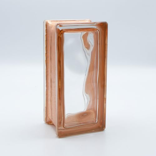Design Glasbaustein Wolke Reflex orange, Halbstein 9x19x8 cm - 10 Stück