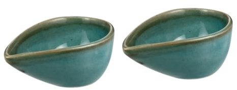 Hoement 2pièces Bol Céramique Petit Pour Huile Essentielle Et Masque Facial Coupelle Décorative Forme De Eau Pour Salon De Et Spa Facile à Nettoyer Design Élégant