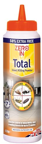 Zero In Total Insect Killer Powder – Fast-Acting Ant Killer for Indoor & Outdoor Use, Kills Crawling Insects, Eliminates Wasp Nests & Infestation – Long-lasting Protection for Up to 12 Weeks – 450g