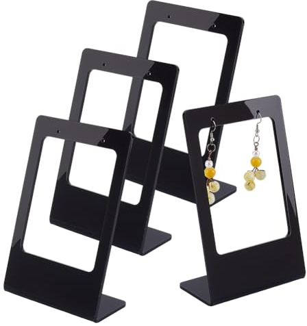 PH PandaHall Acryl-Ohrring-Display-Ständer 4pcs Ohrring-Halter Single Pair L-Shape Jewelry Displays Stand Ohrring-Organisator Ohrringe Kleiderbügel für Schmuck Display Einzelhandel, 4x9x13.3cm
