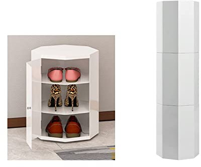 LFONDIGE Schuh-Organizer-Schrank, drehbarer Schuhregal-Turm, Schuhschrank für den Eingangsbereich, verstecktes Schuhregal, drehbarer Schuhschrank, vertikales rundes Schuhregal, Schuhaufbewahrung, Sch