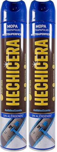 HECHICERA | Aerosol Atrapa Polvo | Multisuperficies a base de Cera de Abeja | Con Extracto de Aloe Vera | Apto para Cualquier Tipo de Mopa | Sin Alérgenos | No Engrasa | Antideslizante | 750 ml