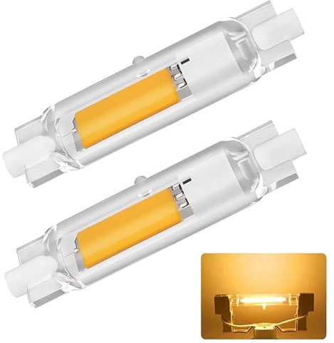 Dvnoua R7S LED 78mm Dimmbar 20W, R7S LED Lampen Ersatz für 200W J78mm Halogenstab, Warmweiß 3000K 2000LM Kein Flackern, 360°Abstrahlwinkel Stab Leuchtmittel, 2PCS