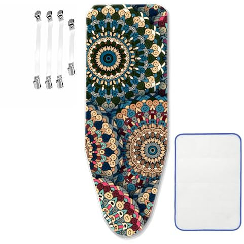 ZJBKX Bügelbrettbezug, XXL, Universal größe Bügeltischbezug, Extra Lage, 160 x 60 cm, Schöner Ersatz mit 4 Bügeltischspanner