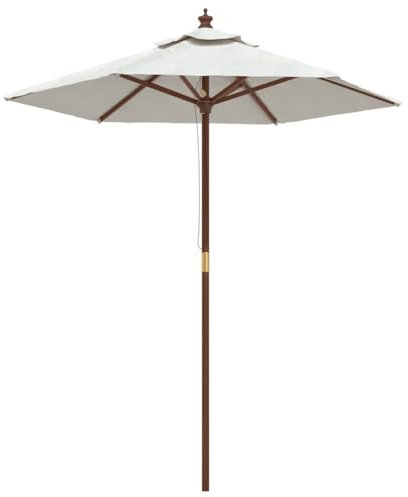 JHQHSM Ombrellone da Giardino con Palo in Legno, Ombrelloni da esterno Ombrellone da balcone Ombrellone da spiaggia Ombrelloni Adatto per Giardini Spiaggia di sabbia Piscine Bar Sabbia 196x231 cm