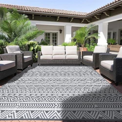 Alishomtll Tappeto per esterni, resistente alle intemperie, 120 x 180 cm, in polipropilene, impermeabile, per terrazze, giardino, balcone, reversibile, resistente ai raggi UV, tappeto esterno per