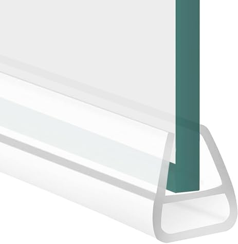Junta Mampara Ducha,Goma Mampara Ducha, Adecuado para Vierteaguas Mampara Baño Puerta de 6mm,8mm,10mm,12mm de Espesor,Perfil de Mampara para Cristal Recto y Curvado,Fácil Instalar (200cm,10mm,U)