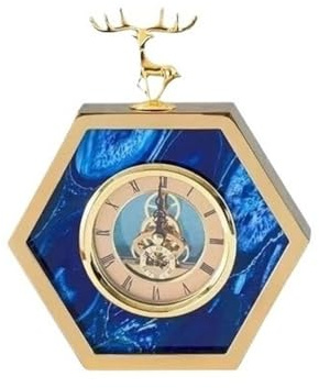 GBEVAUEIO Casa de Campo Reloj de Mesa Vintage de Metal con repisa for decoración del hogar, Ideal for repisas de Chimenea, estanterías y escritorios. para Sala de Estar