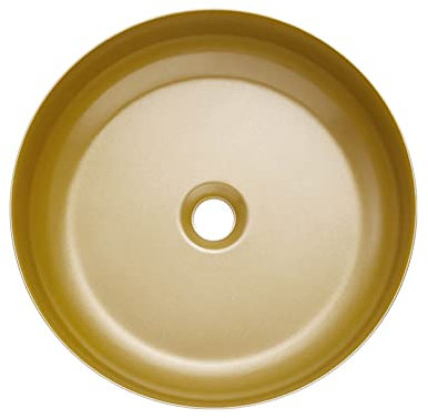 Évier De Cuisine, Vasque Ronde En Acier Inoxydable, Vasque À Poser Dorée, Lavabo De Salle De Bain, Wc, Évier Simple Avec Robinet Et Tuyau D'Évacuation, Utilisé Dans Les Bars, Cafés Et Cuisines.