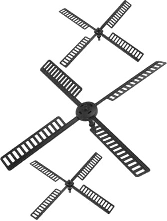 Milisten Solar Windmill Fan Blades Replacement Set for Garden Windmill Accessory, Outdoor Waterproof Resin Plastic Leaves, 1 Large 41x41cm and 2 Small 20.5x20.5cm Fans for Yard Decoration