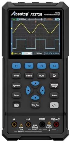 Digitales Oszilloskop 70 MHz Handheld Oszilloskop 2 kanal 3-in-1-Funktionen | 20.000-Zähler-Multimeter mit 1-Kanal-Wellenformgenerator für automatische Messung Abestop AT272G