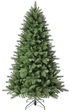 HAF Albero di Natale artificiale di pino reale, 210 cm, vero abete in PVC, diametro 111 cm, crescita densa e aghi realistici, senza aghi, con robusto supporto in metallo