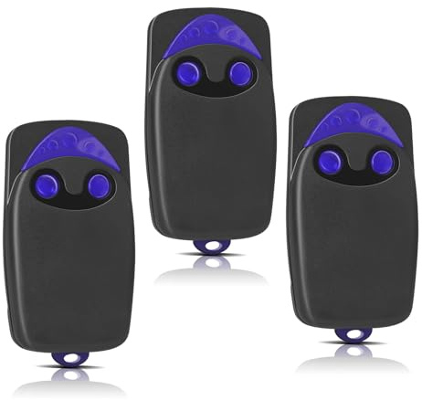 Set di 3 telecomandi per cancello, telecomando per cancello automatico Flo2r-s, Rolling Code 433,92 MHz - Compatibile con FLOXIR, FLOXR, FLOX2R, OXI, OX2 - Batteria inclusa