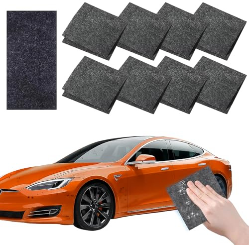 8 Stück Nano Kratzerentferner Tücher, Mikrofaser Poliertuch, Entfernt Leichte Kratzer & Schrammen, Sparkle Tuch für Auto Lackreparatur, Inkl Polierfunktion für Lackpflege Für alle Fahrzeugtypen
