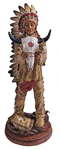 StealStreet SS-G-11664 Polyresin indianer med djurskalle huvudfigur, 33 cm