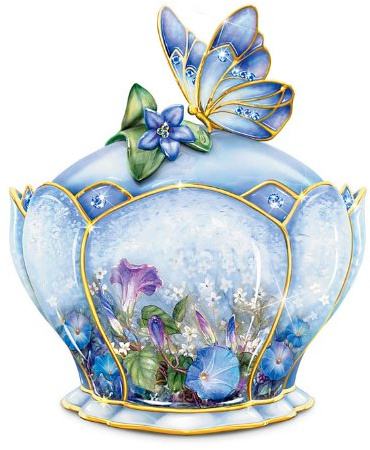 The Bradford Exchange Butterfly Floral Art Heirloom Porcelain Music Box: Whispering Wings