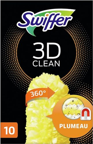 Swiffer Duster Plumeau Nettoyage 3D 360, Attrape Et Retient La Poussière, Recharges, 10 Unités