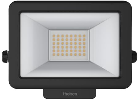 Theben 1020684 theLeda B20L BK projecteur à LED 20 W 5000 K extérieur | 2690 lm, IP 65, rotation 360°, modules mouvement/luminosité en option, noir, blanc neutre