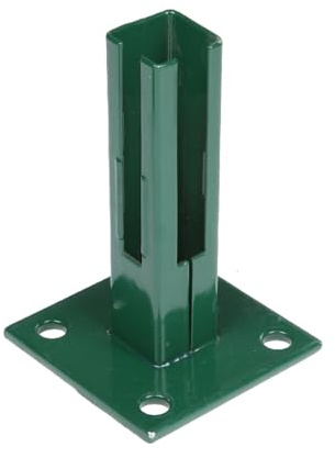 Bodenplatten, 10er Pack, grün RAL 6005 / anthrazit RAL 7016, 100x100mm / 125x125mm, passend für 40x40 / 60x60mm Stabmatten Pfosten (Bodenplatten, 10er Pack, 10x10 cm, grün)