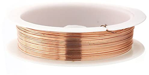 tooloflife Kupferdraht, anlaufgeschützt, blanker Kupferdraht, Rolle für Bastelarbeiten, Perlenschmuck, 0,7 mm, Rotkupfer