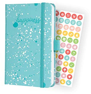 SIGEL J2302 Wochenkalender Jolie 2022 - Blue Happiness - ca. A6 - blau - Hardcover - 174 Seiten - mit fröhlichem Kalendarium, vielen Infos und praktischen Stickern - FSC-zertifiziert - Terminplaner