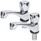 Fontastock URBEL FSKFGB004 Set de 2 robinets individuels pour lavabo, eau froide/eau chaude, supports de fixation, poignée en zinc et corps en laiton