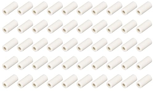 sourcing map 50Pcs 2mm Diamètre Céramique Tube Isolé Électronique Fil Paquet Isolation Thermique Protection Alésage Simple