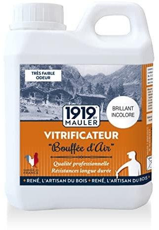 1919 BY MAULER - Vitrificateur parquet & escalier haute résistance - Brillant Incolore - 2,5L - protection taches, rayures, usure longue durée