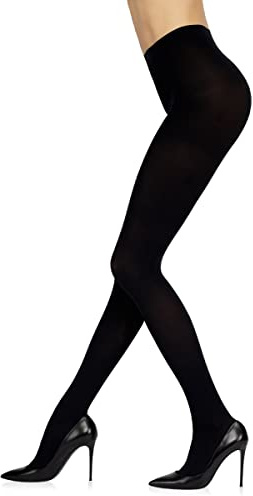 Sarah Borghi Collant Donna 100 Denari Invernali Super Coprenti, Calze Opache Tinta Unita in Morbida Microfibra con Lycra e Tassello in Cotone, Made in Italy (nero, S-M)