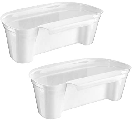 Homeshopa,Cesta de cocina para colgar en la cocina, sobre el armario, cajón de la puerta, pequeño contenedor de basura para restos de alimentos, pelados de verduras, cubo de basura, color blanco (2)